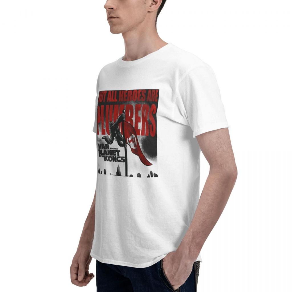 T Shirt Donkey Kongs Not All Heroes Are Plumbers Print Casual Short Sleeve Tees Unisex Gothic T Shirt