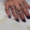 8pcs/set Fashion Bohemia Dainty Twist Thin Band Silver Color Stacking Ring Gift  Jewelry  Ring Set