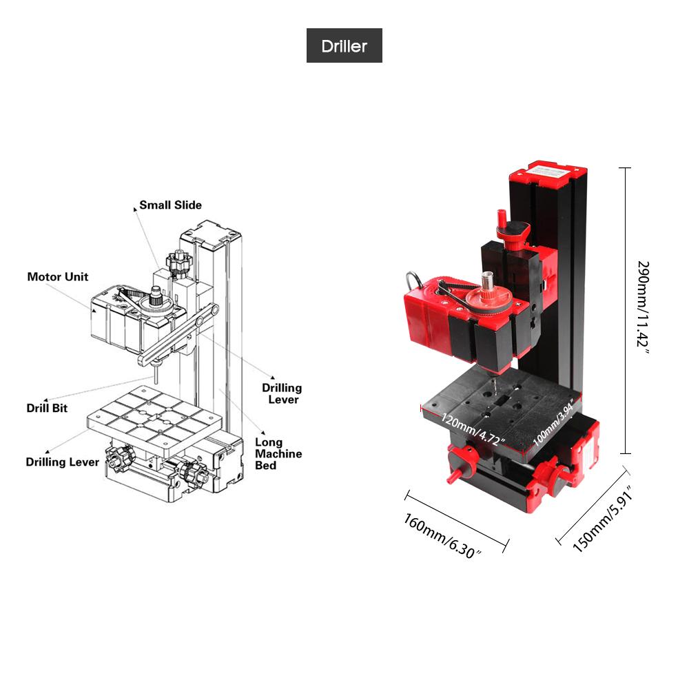 Мини DIY 6 в 1 Многофункциональный моторизованный трансформатор Многоцелевой станок Лобзик шлифовальный станок Дрель