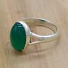 Женское кольцо из зеленого оникса 925 пробы, кольцо с овальным драгоценным камнем, ювелирные изделия ручной работы, подарок для нее, кольцо с подарком на годовщину