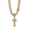 European-American Hip-Hop Style Cuban Necklace with Large Sword Alloy Full Diamond Pendant Trendy Men's Jewelry