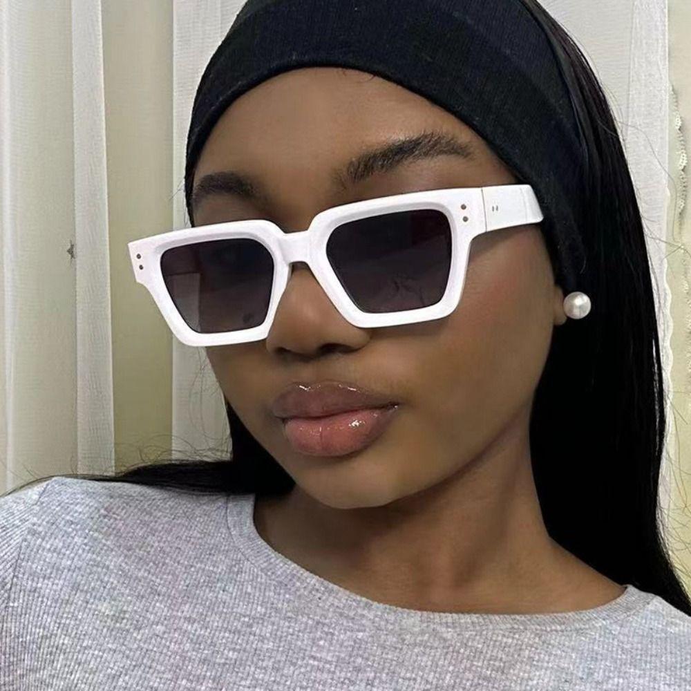 Rice Nail Multicolor Lenses Eyewear UV400 UV400 Sun Glasses Vintage Square Frame Sunglasses  Women