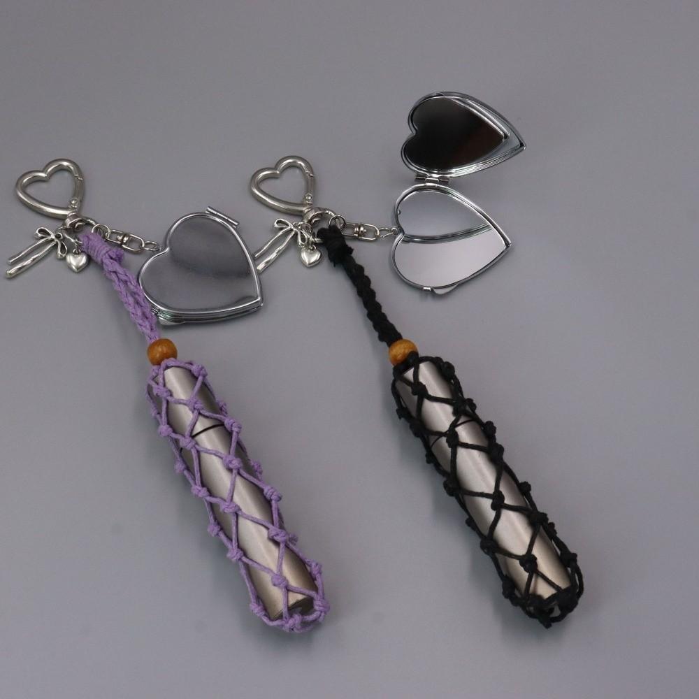 Wax Thread Net Pocket Lipstick Bag Keychain Mini Lipsalve Cover Key Ring Bag Pedant