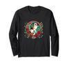 Christmas Calico Cat Santa Hat Illustration Art Nouveau Long Sleeve T-Shirt