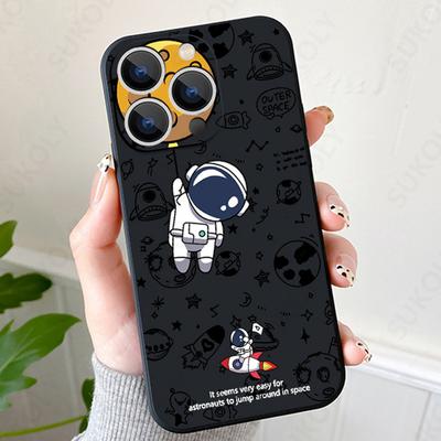 Чехол с мультяшным рисунком астронавта для iPhone 16 15 14 Pro Max 11 12, противоударный силиконовый мягкий чехол для телефона для iPhone 13 14 15 16 Pro