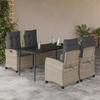 VidaXL Garden Dining Set and Cushions 5 Pcs Light Grey Rattan 3212846