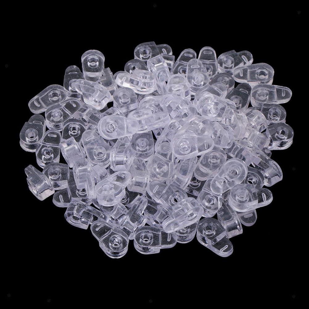 100PCS Plastic Glass Retainer Transparent Mirror Cabinet Fix Clips
