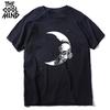 COOLMIND 100% Cotton Moon Print Men T Shirt Casual Summer Short Sleeve Men Tshirt Loose t-shirt Male Tee Shirts Mo0154