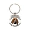 Bloodhound, St. Hubert Hound, Sleuth-hound - Geometric Keychain with a Photo and the Inscription