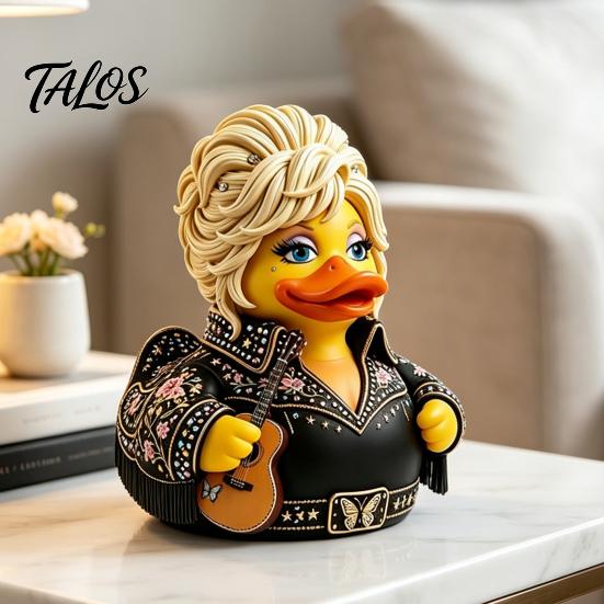 Причудливая статуэтка утки для офиса, очаровательный novelty-аксессуар, музыкальная тема с гитарой, художественный орнамент, декор для книжной полки, декоративный предмет для коллекционирования
