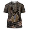 Новинка, хит продаж, 3D футболка, летняя повседневная мужская модная уличная одежда, детская рубашка с короткими рукавами, камуфляжная рубашка с охотничьим животным