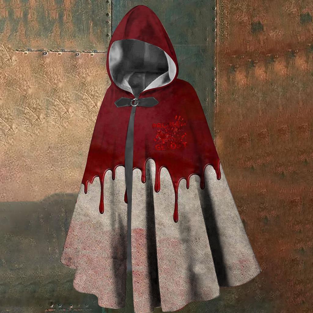 Halloween Bloodstain Print - Unisex Long Hooded Cape