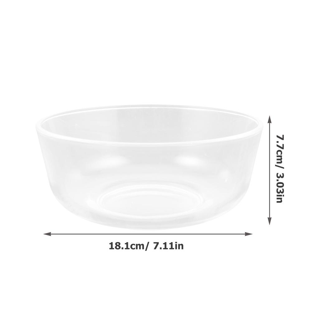1Pcs 6 Inch Clear Glass Bowl Multi Use Salad Fruit Dessert Serving Bowl Wide Rim Ergonomic Design for Parties Patio Poolside