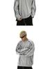 Мужская серая толстовка большого веса с круглым вырезом, двусторонней молнией, пэчворком и дизайном со спущенной линией плеча