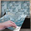 5 шт. светло-голубые текстурированные наклейки на мраморную плитку, самоклеящиеся кухонные маслостойкие наклейки на стену, наклейки для ремонта шкафа, водонепроницаемые