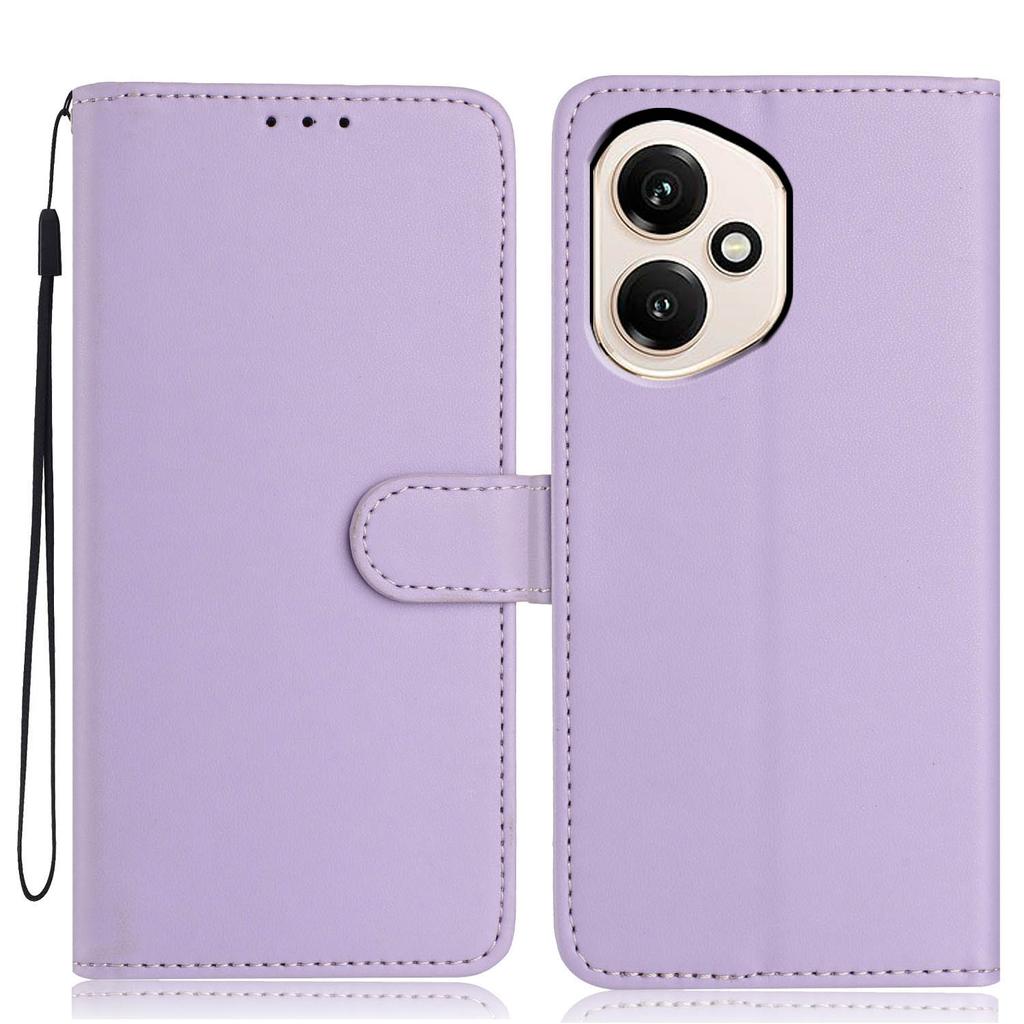 For Honor 400 5G (Global) Wallet Case with Strap/Multiple Card Slots Solid Color Leather Stand Phone Cover