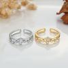 Adjustable Women's Ring Zirconia Hollow Double Open Ring Fashion Personality Simple Clean Ins Style Girl Summer Finger Ring Wedding Party Jewelry