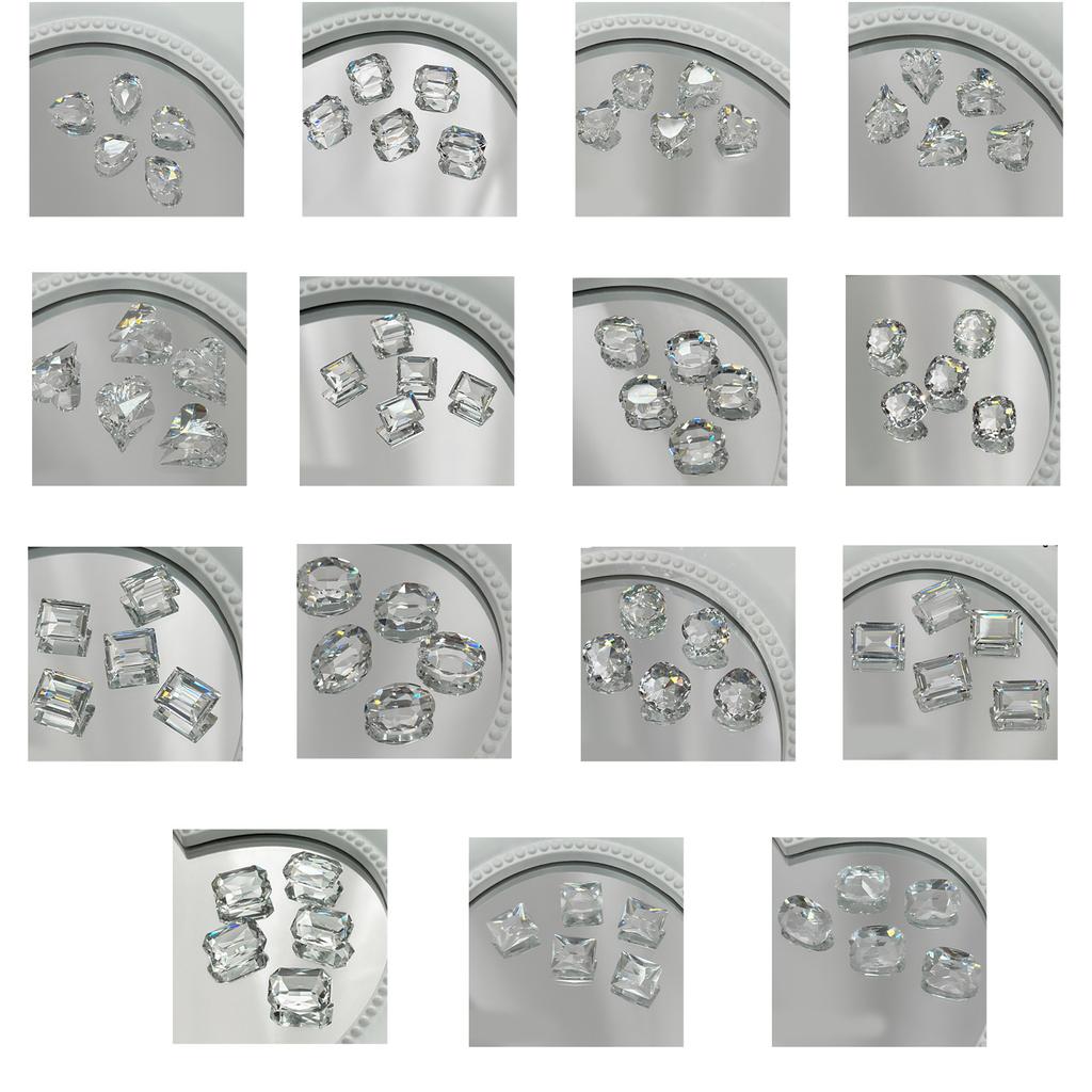 5Pcs Pointed Bottom Nail Rhinestones Gems 3D Mixed Shapes Clear Crystals Diamonds for Nail Phone Case Frame Crafts DIY