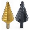 Titanium-Plated Nitrided Step Drill, 10-45mm, Large Size Pagoda Drill for Electric Drills