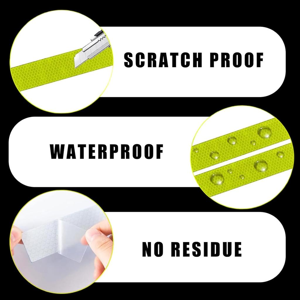 Reflective Tape Stickers Car Styling Shiny White Red Yellow Orange Safety Reflectors Mateiral For Automobiles Motorcycle