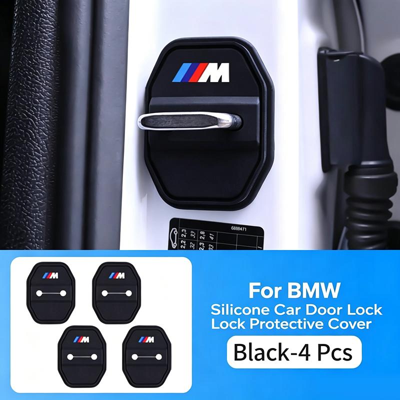 NEOW3 4pcs Silicone Car Door Lock Buckle Protector Cover For BMW E90 E60 E71 F30 F20 F10 E70 G30 E87 E92 E91 Accessories