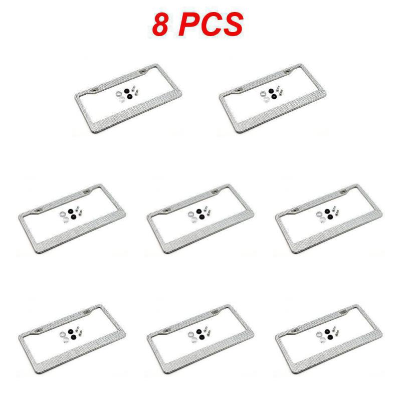 1~8 шт. блестящая хрустальная рамка номерного знака для женщин, держатель крышки номерного знака, рамка номерного знака автомобиля со стразами для США