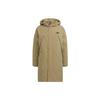Goose Down Mid-Length Coat with Logo Patch and Zip-Up Hood Unisex Outerwear Green HR5234