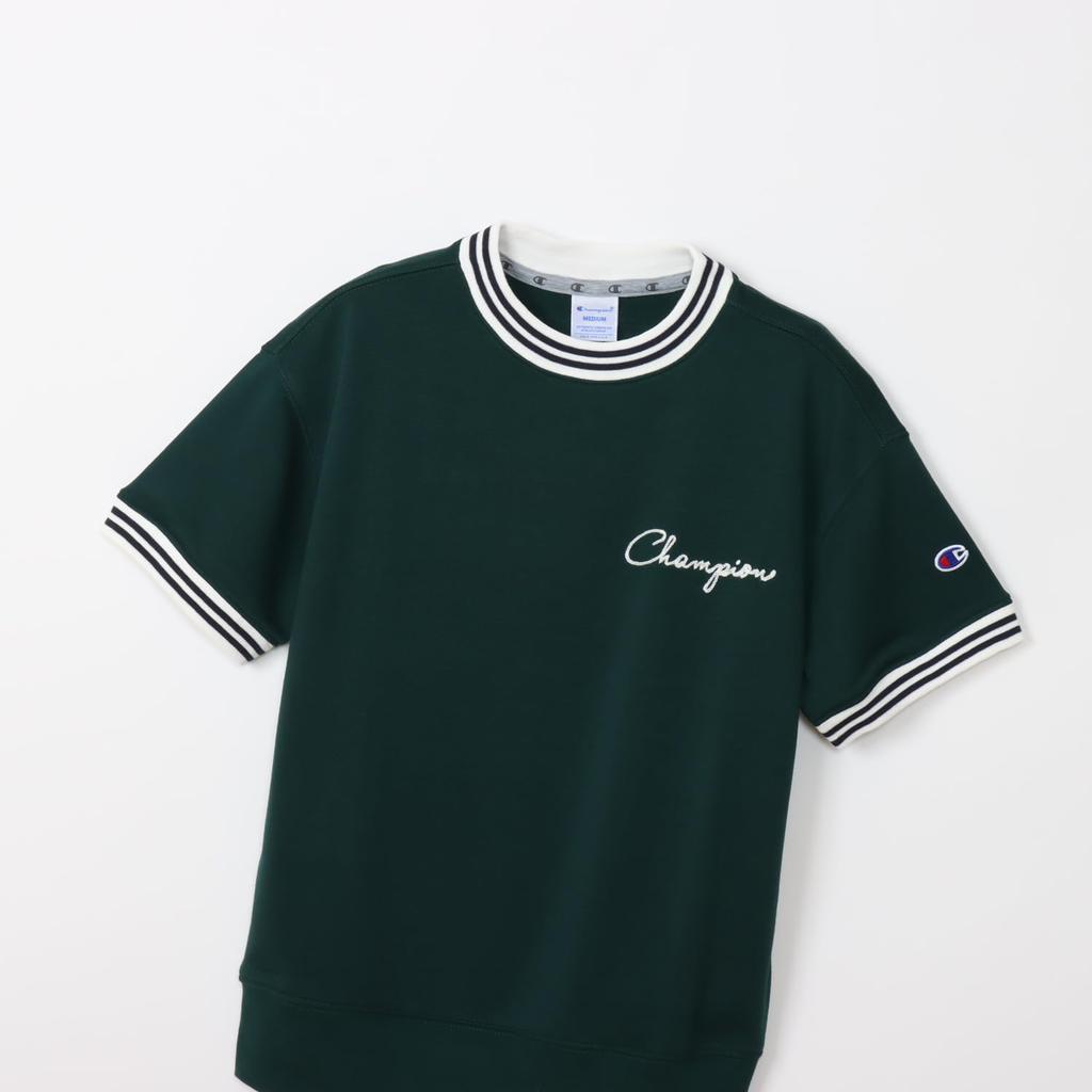 Champion TECH Terry Short Sleeve Short Antibacterial and Fleece Graphic Print WEAVE(R) Sweatshirt, CW-AG001-605-L, Sleeve, Quick-Drying, Stretch,