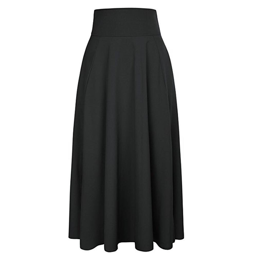 Женская плиссированная юбка макси с длинным передним разрезом и поясом с высокой талией