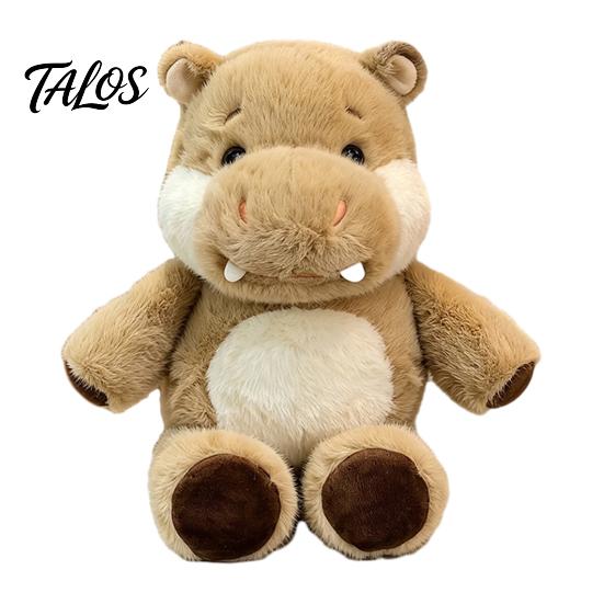 Washable Suede Plush Running Hippo Toy, 45cm Interactive Hand Puppet Stuffed Cute Animal Companion for Kids, Soft Cuddle Doll, Party Holiday Gift