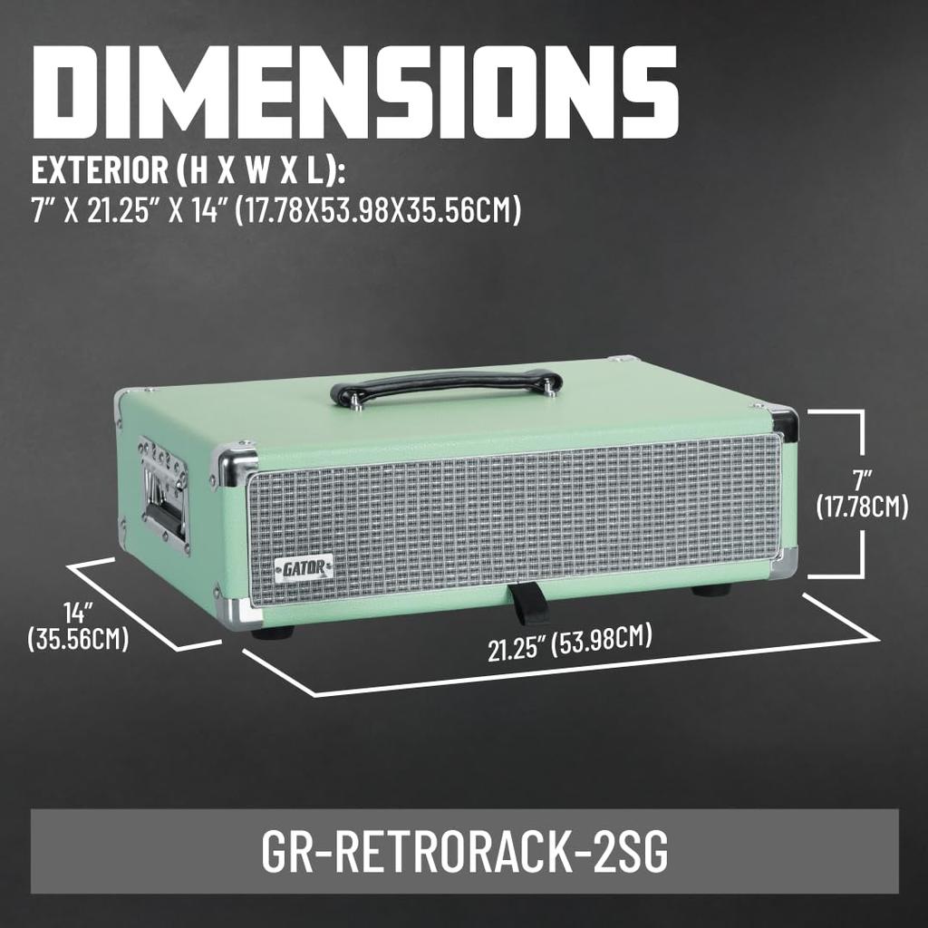 GATOR Rack Case Vintage Amp Style Retro Rack Series 2U Seafoam Green GR-RETRORACK-2SG (В комплект входят крепежные винты/шайбы.) []