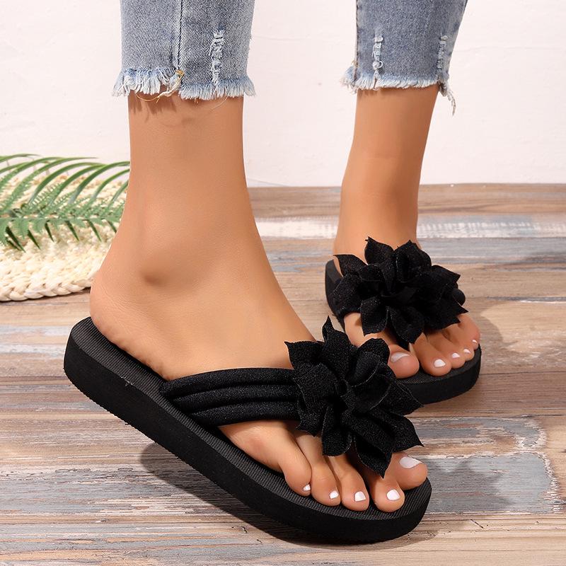 Unisex Plus Size Floral Toe Post Flip-Flops for Summer