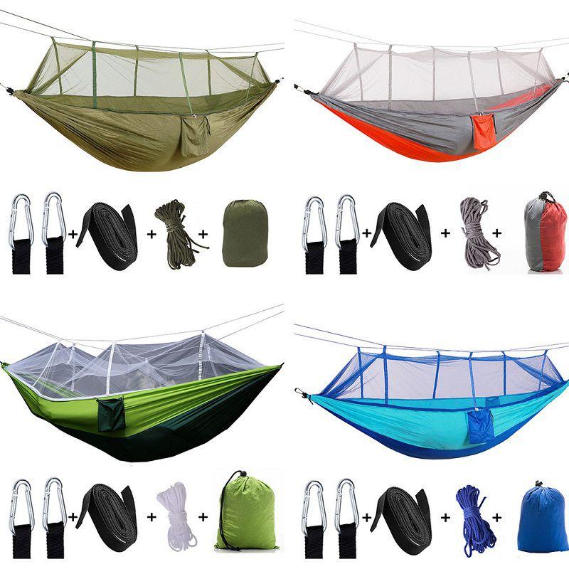 Spacious Double Person Hanging Hammock Bed With Anti-mosquito Net For Camping