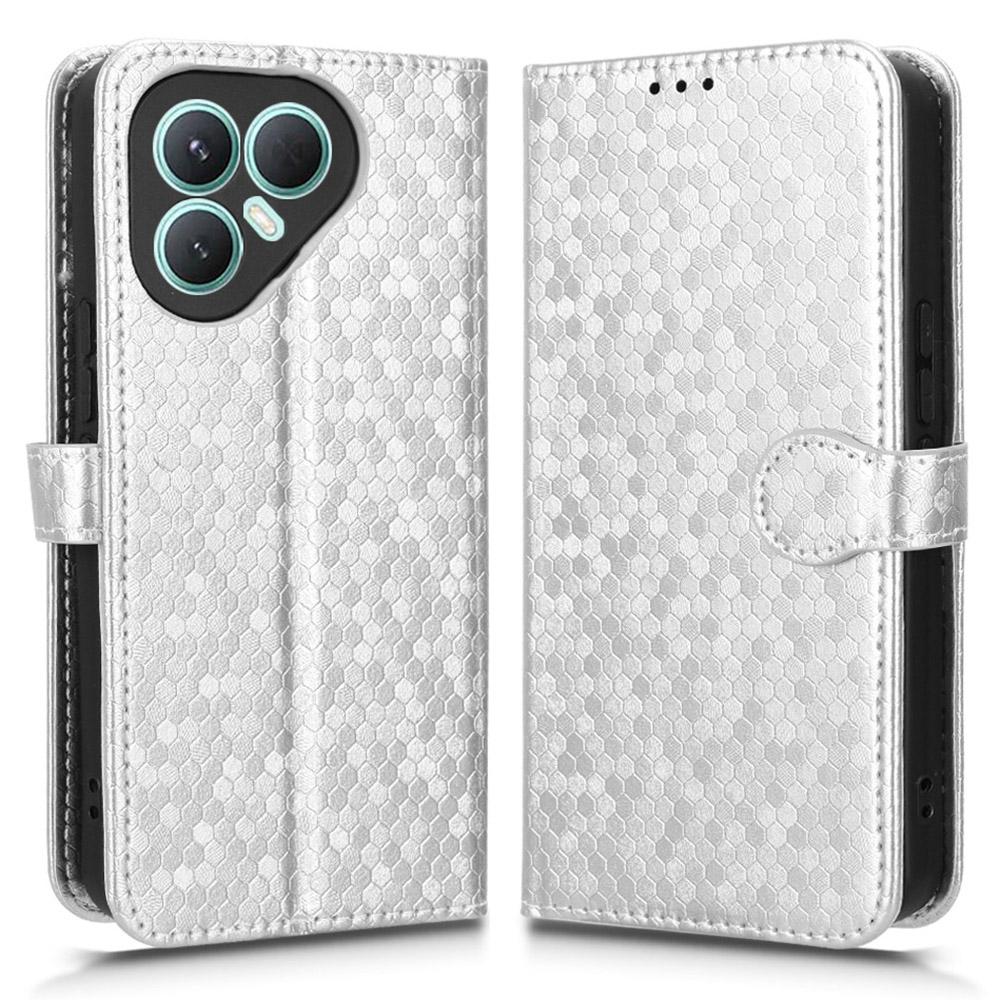 For TECNO Pova 7 Pro 5G Wallet Case Dot Pattern Imprint PU Leather Phone Cover with Wrist Strap