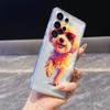 Colorful Dog with Red Sunglasses Phone Case for Samsung Galaxy S26 S25 S24 S23 S22 S21 S20 FE Plus Lucency TPU Protection Cover