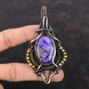 Copper Charoite Pendant Copper Wire Wrapped Pendant Handmade Antique Pendant Copper Wire Wrap Jewelry Natural Gemstone Pendant Gift For Her
