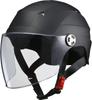 LEAD Motorcycle Helmet Jet SERIO Half Helmet with Shield Matte Black RE40 One Size -