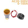 22MM 0-100A Digital Ammeter Current Meter/Voltage Meters Indicator Led Lamp Square Signal Light AC20-500V