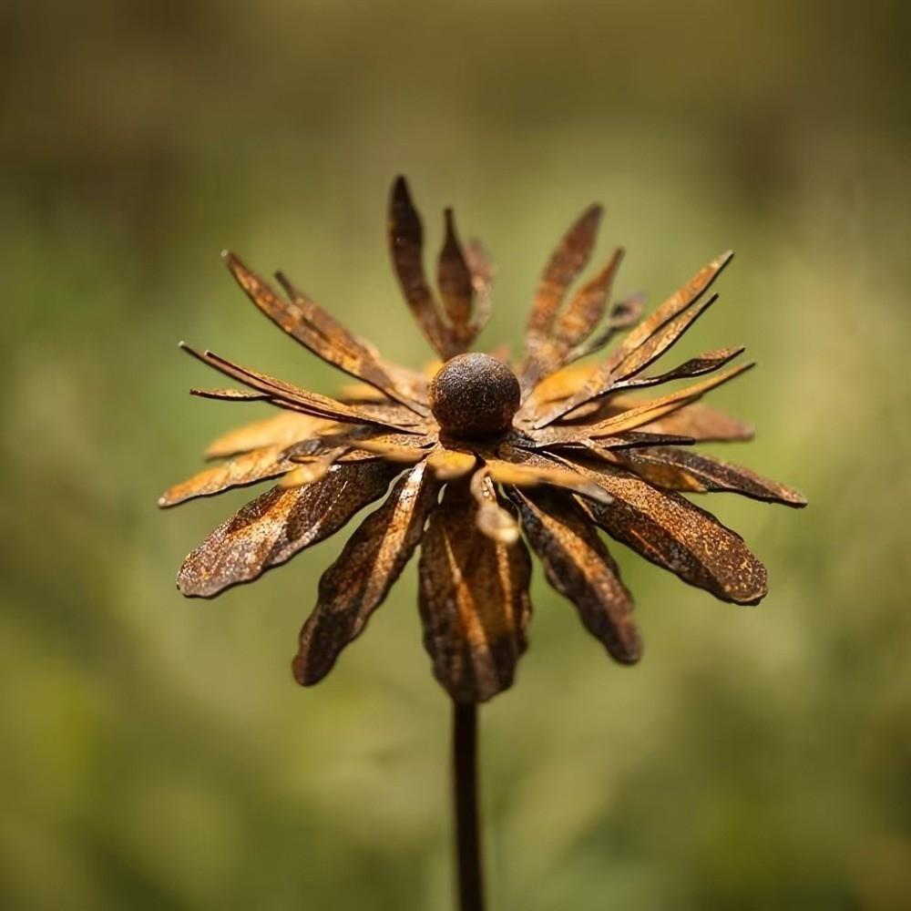 Rust-Resistant Flower Garden Stake Vintage Iron Flower Decoration Metal Cornflower Stake Lawn