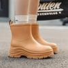 New Rain Shoes Women's Fashion Outer Wear Platform Rain Boots Short Women's Waterproof and Non-slip Water Shoes In Rainy Days