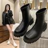 Fashion Autumn Chunky Women Chelsea Boots Fashion Back Zippers Thick Heel Short Booties Retro Style Street Style Female Shoes