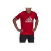 Adidas Футболка с логотипом алфавита, круглым вырезом и короткими рукавами, мужские топы, красные GL2401
