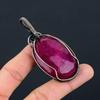 Лабораторный кулон ручной работы с рубиновым драгоценным камнем из чистой медной проволоки для новогоднего подарка