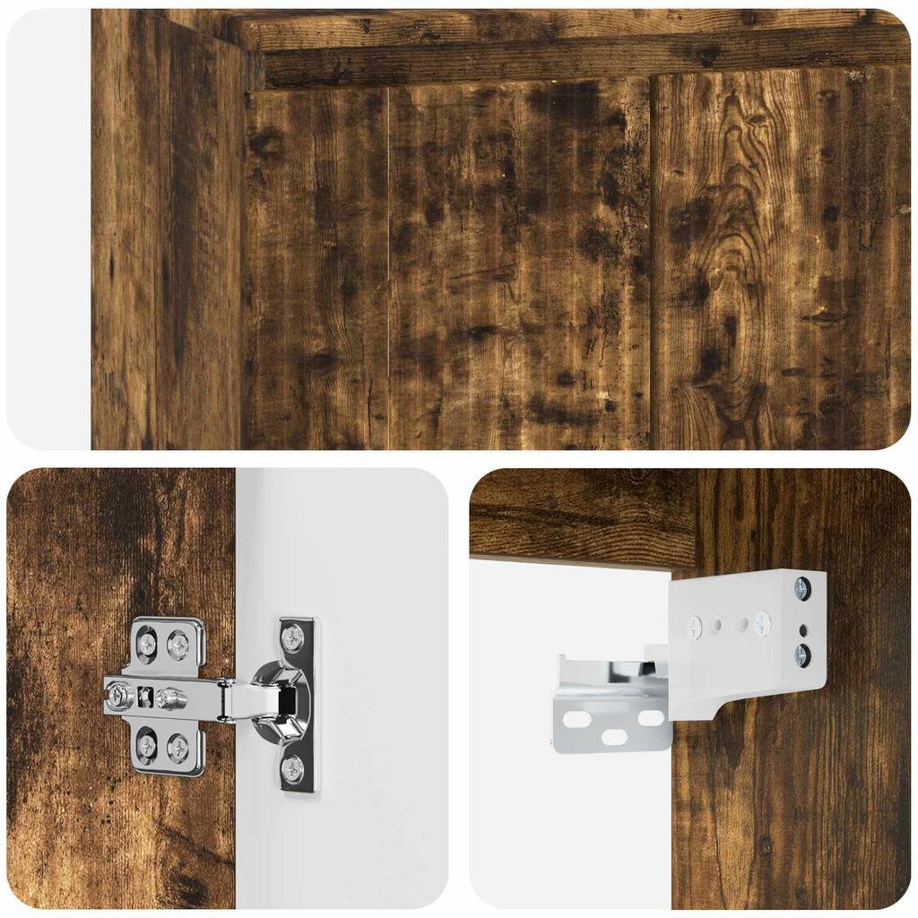 Wall Mounted Washstand Smoked Oak 49.5 x 41 x 62.5 cm