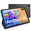 PRITOM Android 14 Widevine L1 2000x1200 FHD 16GB RAM 256GB 4 Fast Protective Cover Gray 12-inch Wi-Fi Tablet, Compatible, Screen, + ROM, Speakers,