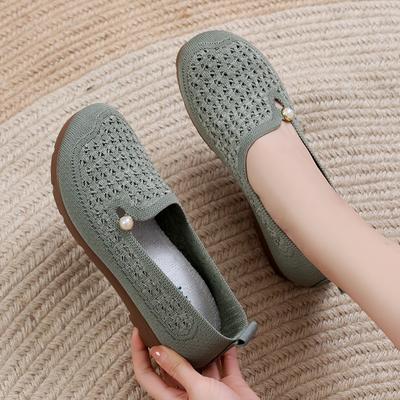 Летние новые пекинские тканевые туфли женские дышащие туфли-сетка с полыми отверстиями, мягкая подошва, старые туфли, неглубокие повседневные туфли