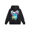 Li Ning Disney Collaboration Series Monsters University Letter Cartoon Print Флисовый теплый свободный свитер с капюшоном унисекс толстовки черного цвета AWDT815-1