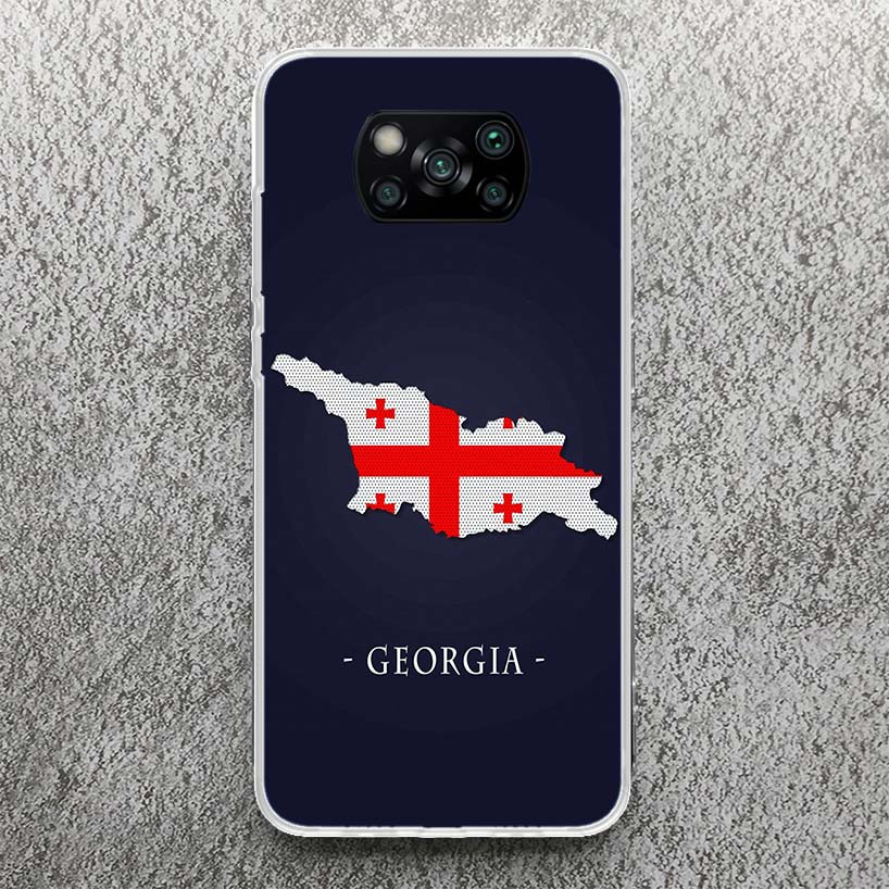 Georgia Flag Phone Case For Xiaomi Poco X3 Nfc X5 X6 X7 Pro F7 Ultra F6 F5 F4 M5S X4 GT M4 M3 F3 Soft Cover Silicone Shell