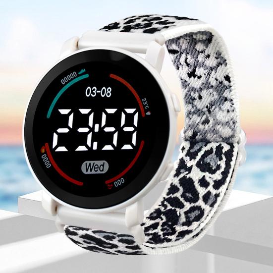 Детские светодиодные цифровые часы с круглым циферблатом, водонепроницаемые спортивные наручные часы для мальчиков и девочек, модные электронные часы