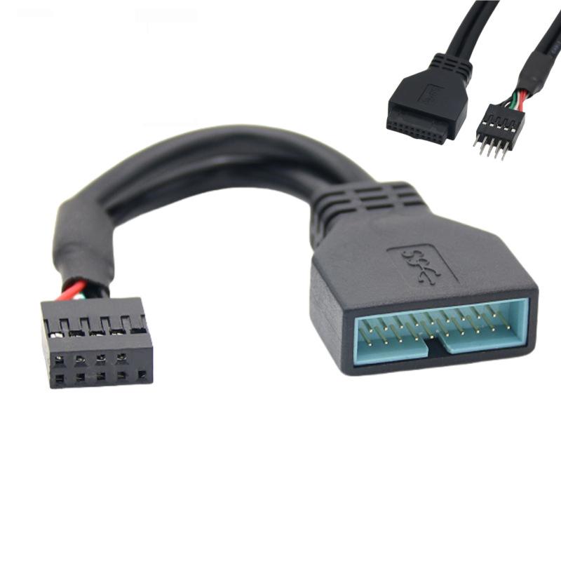 Motherboard 9PIN to 20PIN Flex Cable USB2.0 to USB3.0 Data Transfer Copper Convert Wire for PC Computer Case Extend Cord Adapter